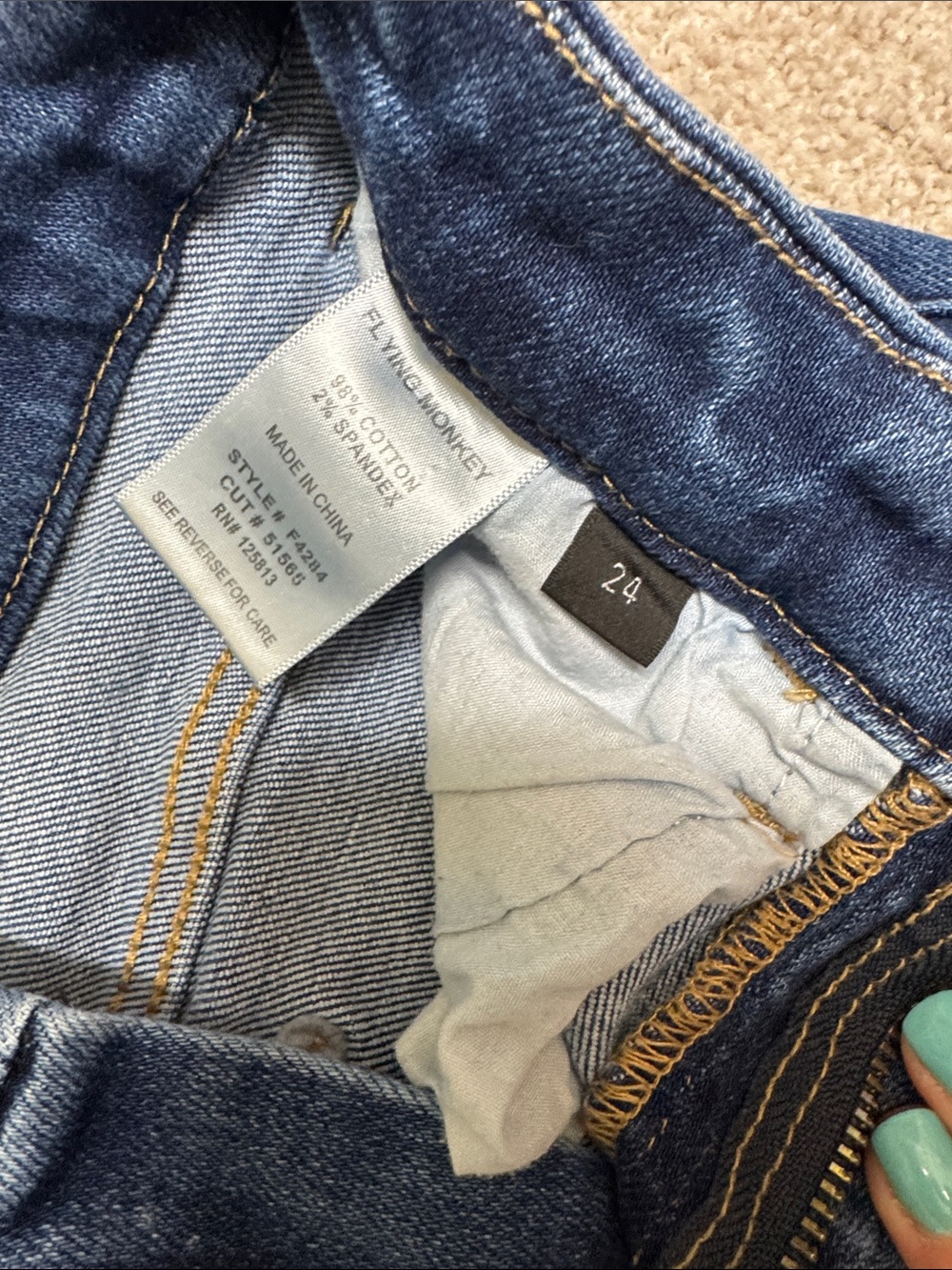 Flying Monkey Women's Dark Blue High-Rise Stretch Jeans